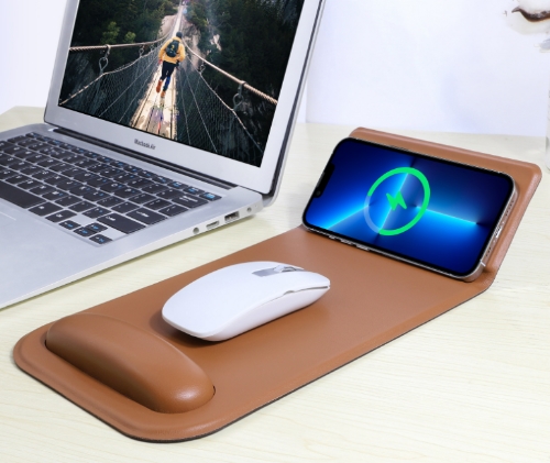 多功能皮革無限充手托滑鼠墊