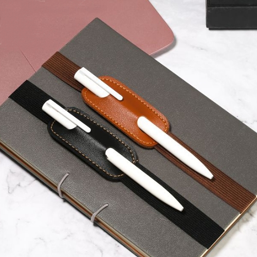 皮革樣式鬆緊帶筆袋