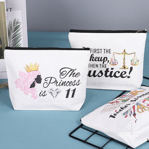 帆布材質拉鍊化妝包