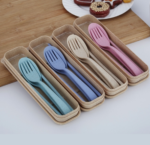 天然小麥環保餐具三件組