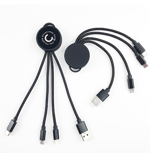 LED發光三合一手機充電線