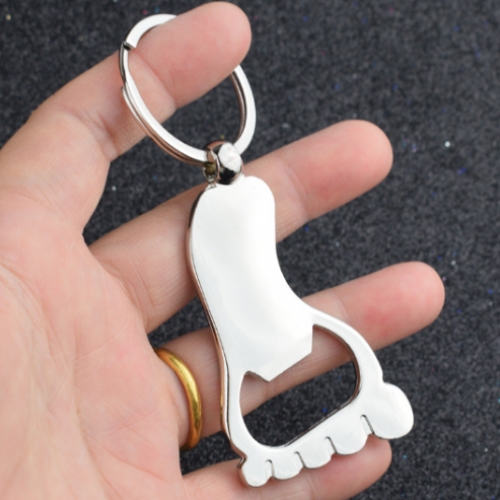 一步一腳印金屬開瓶器鑰匙圈