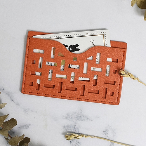 鏤空PU皮革名片夾