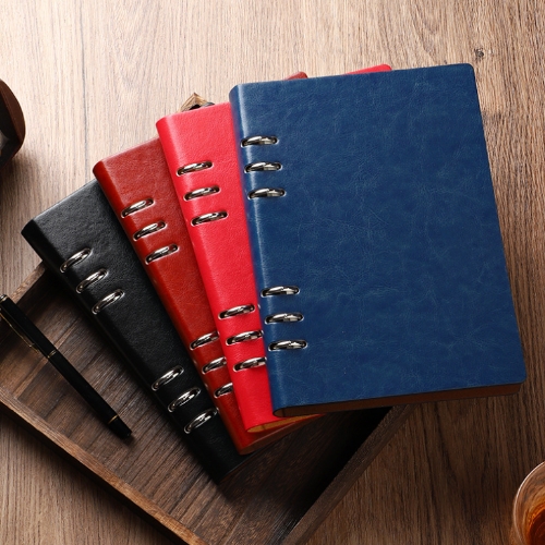 六孔式翻頁皮革筆記本