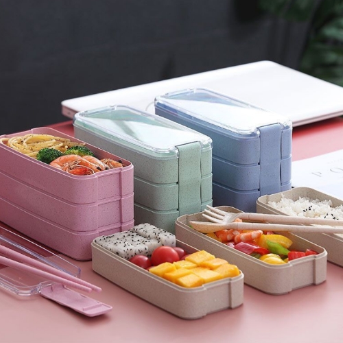 日式三層小麥桔梗便當盒