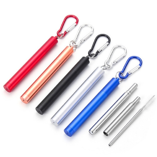 登山扣式金屬環保伸縮吸管