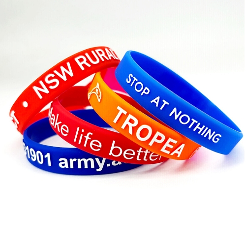 硅膠光面(凸字上色)手環