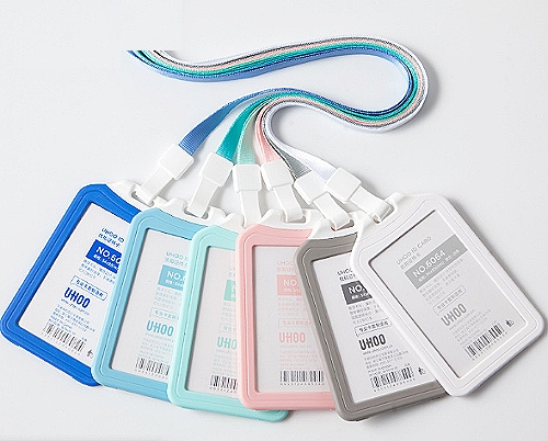 曲美直式雙面高透識別證卡套