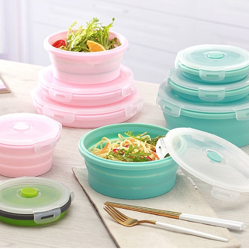 伸縮式矽膠便當盒(圓形)
