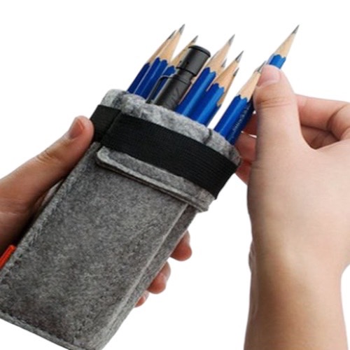 毛氈布大容量彎捲式筆袋