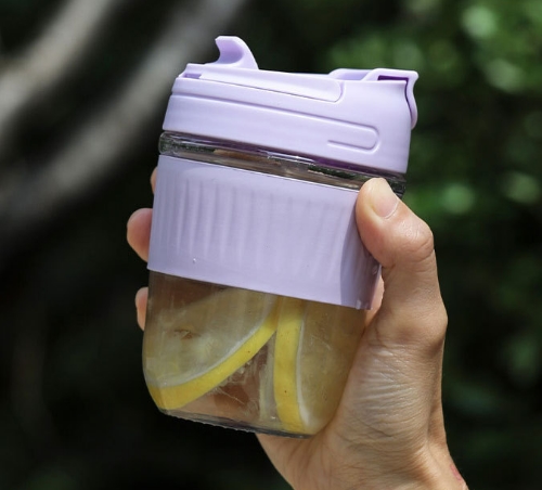 雙飲防燙吸管玻璃杯