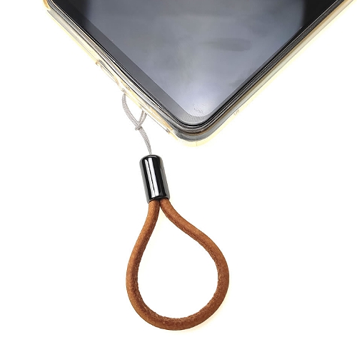 皮革短款指環圈手機掛繩