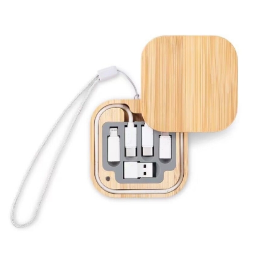 竹製三合一充電線組