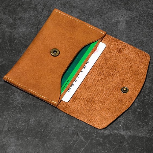 仿古磨砂包蓋名片夾