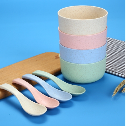 小麥桔梗碗勺餐具二件套