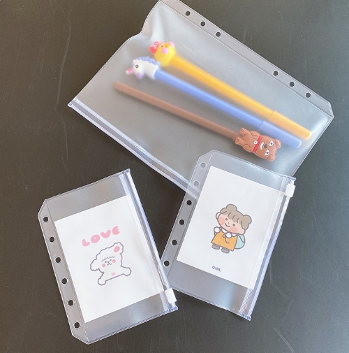 PVC六孔活頁拉鍊袋