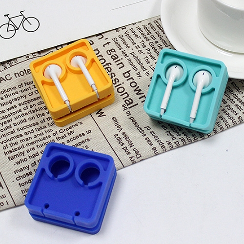珪膠方形耳機收線器