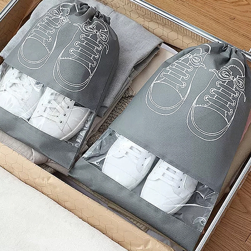 不織布旅行防塵束口袋