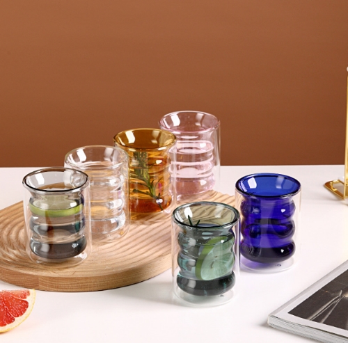 創意螺旋雙層玻璃杯