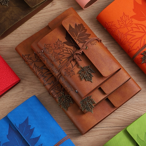 仿皮綁帶式手帳記事本