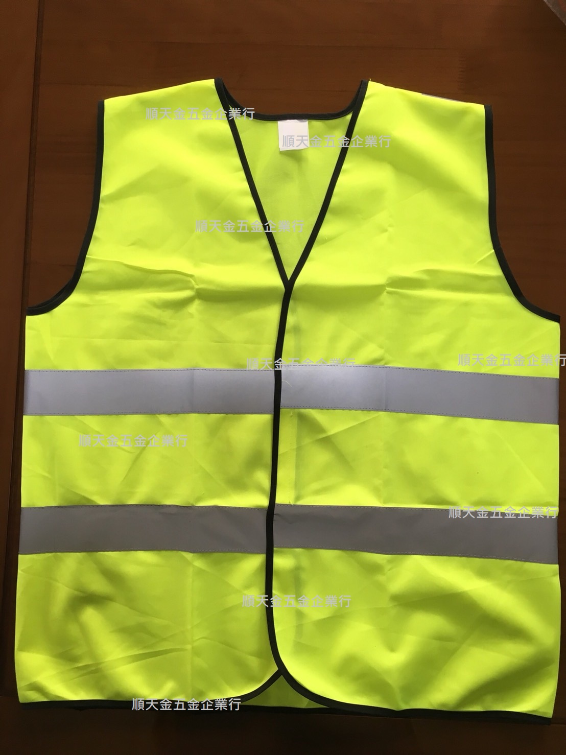 螢光黃反光背心正面可附A4夾鍊袋