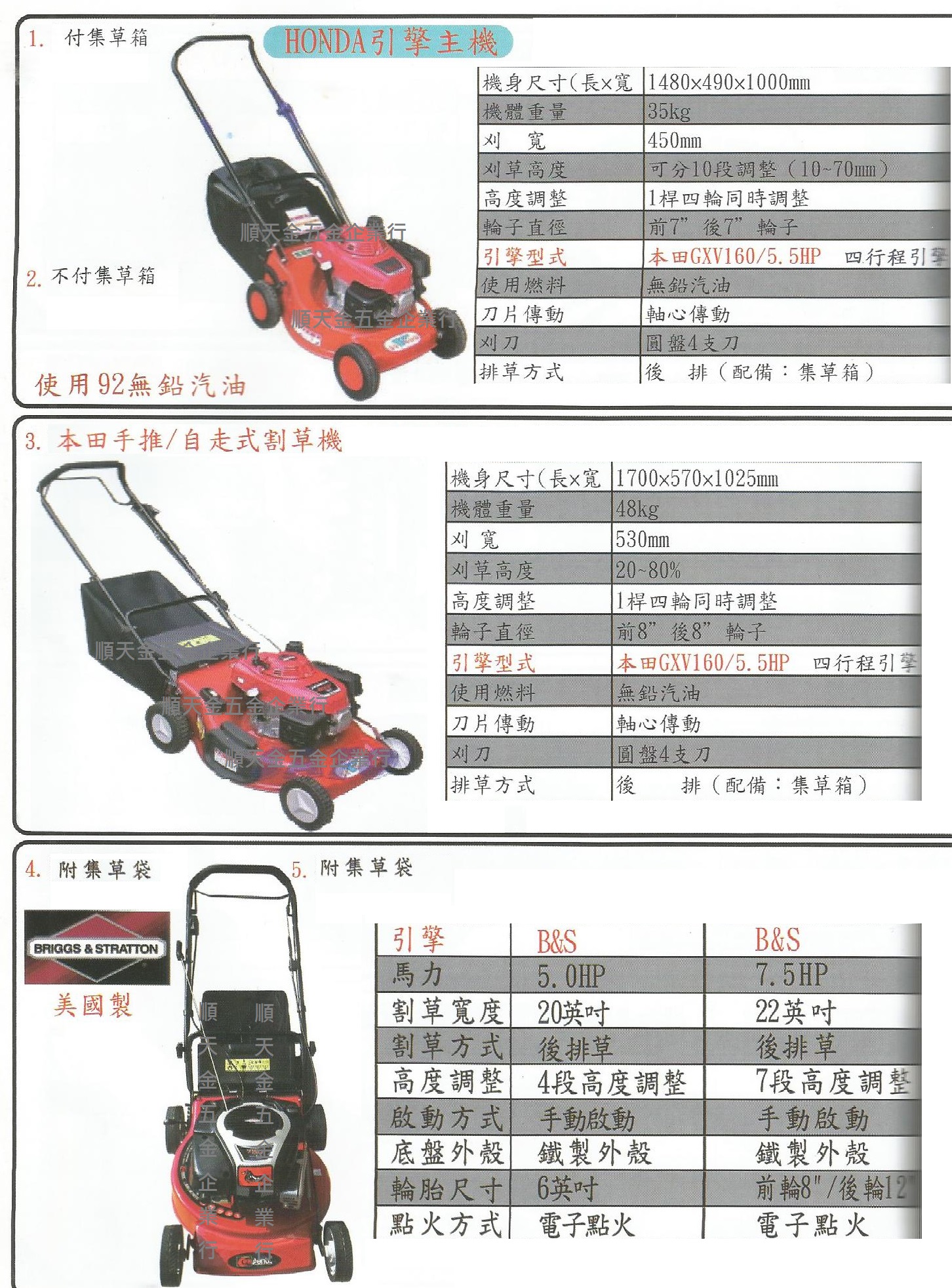 推式割草機系列