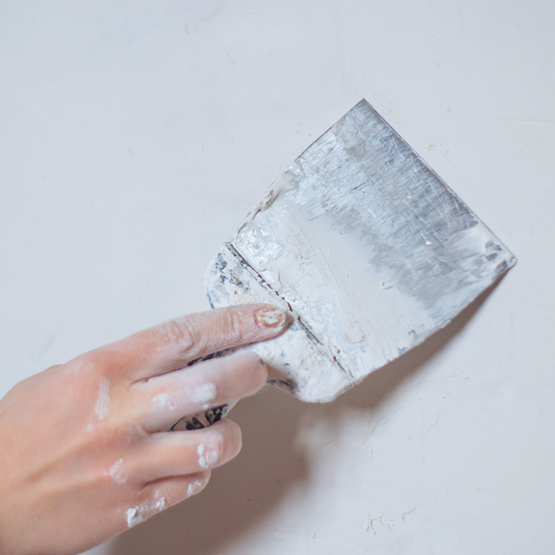 室內木作牆－AB膠撿平上油漆