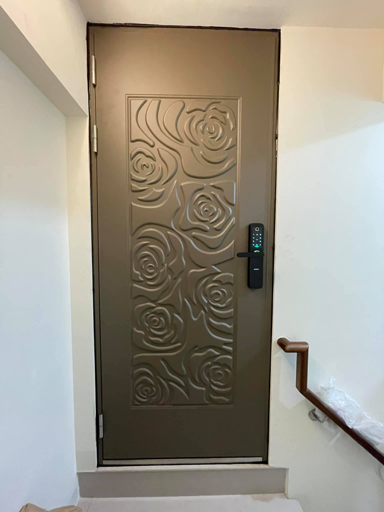 玫瑰人生壓花門片