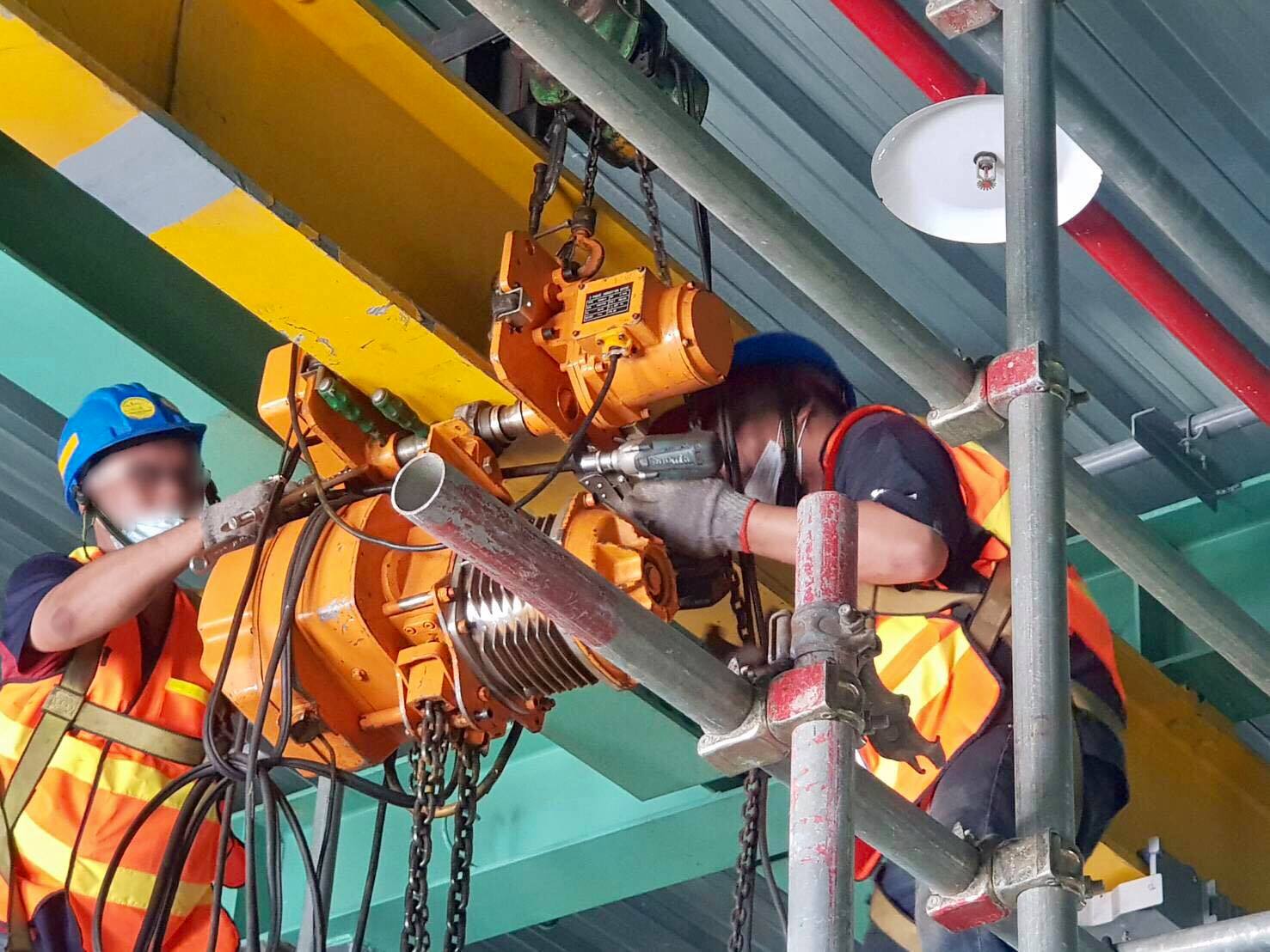 鋼鏈吊車天車安裝4