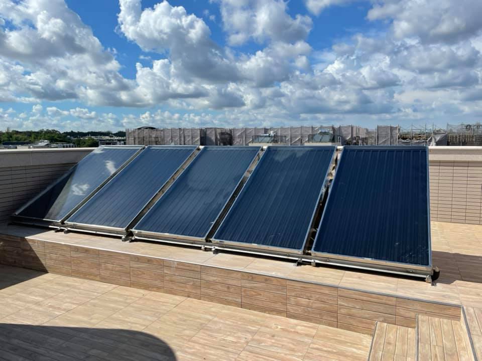 別墅-五片強制循環-1000公升的太陽能熱水系統