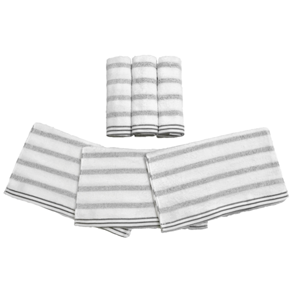 橫條竹炭毛巾420