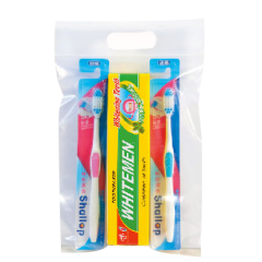 刷樂牙刷x2+白人牙膏130gx1