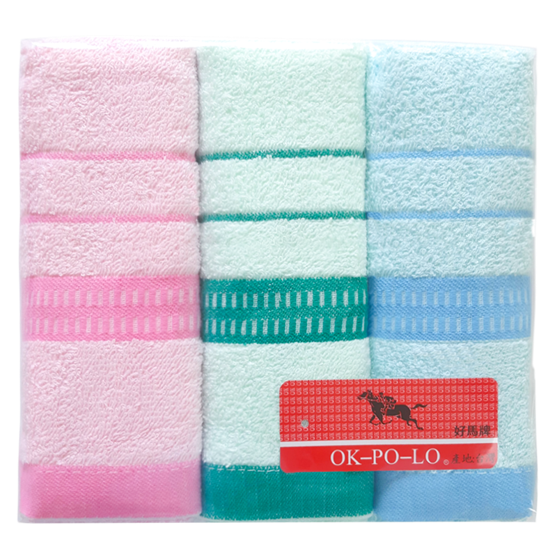 兩線條毛巾三入量販包