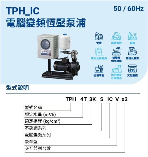 大井電腦變頻恆壓泵浦(TPH_IC系列)
