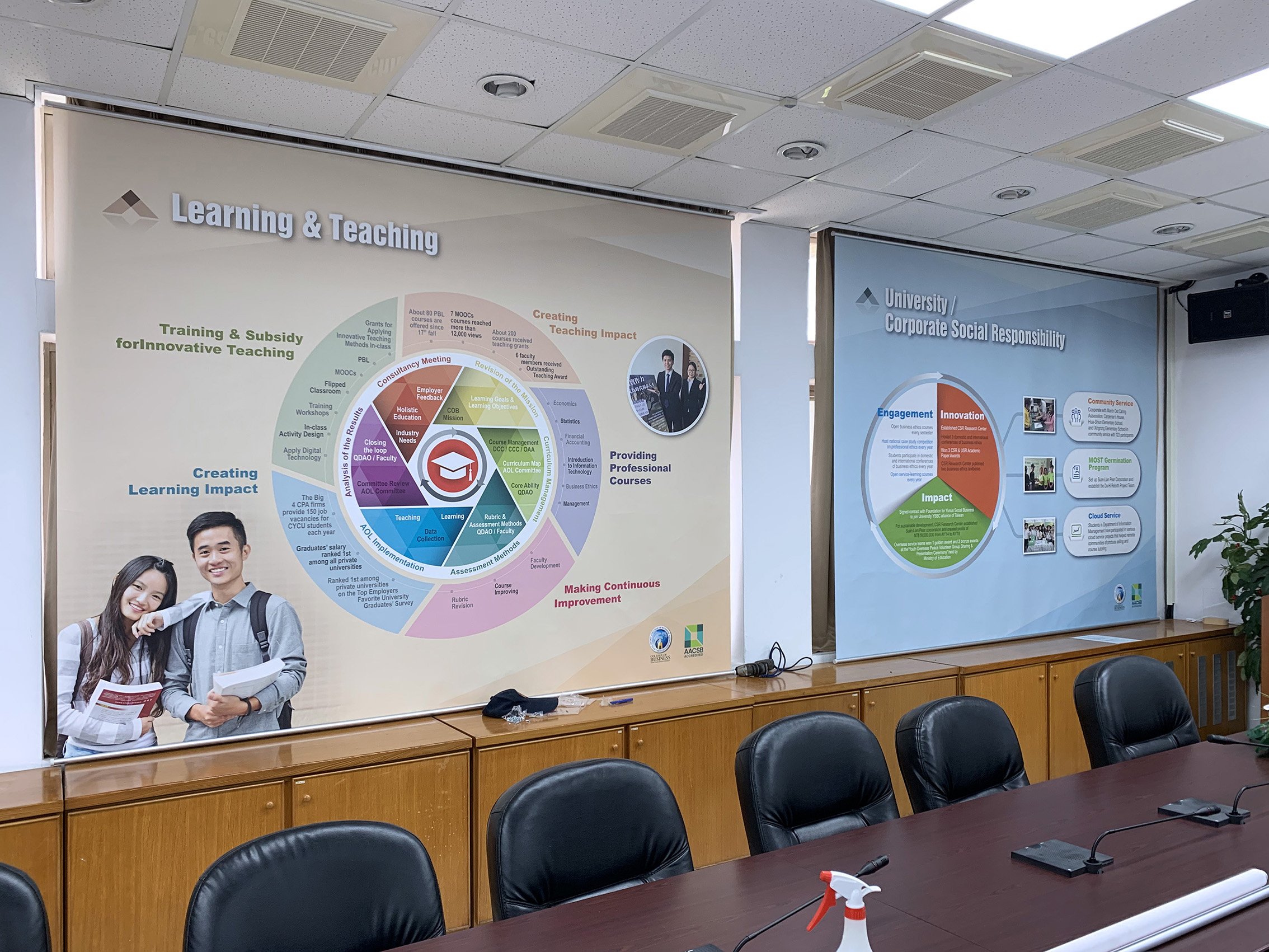 中原大學商學院AACSB國際商學認證展場佈置-展場設計規劃-億納印刷