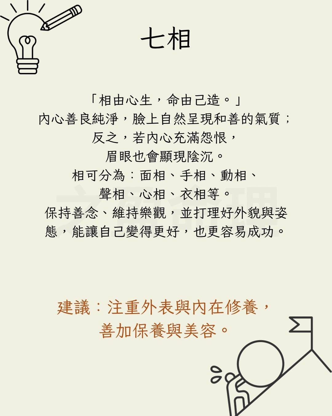 七-相由心生，命由已造